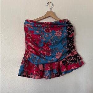 oopscool x LC Waikiki Floral Skirt in Blue Pink Sz 40